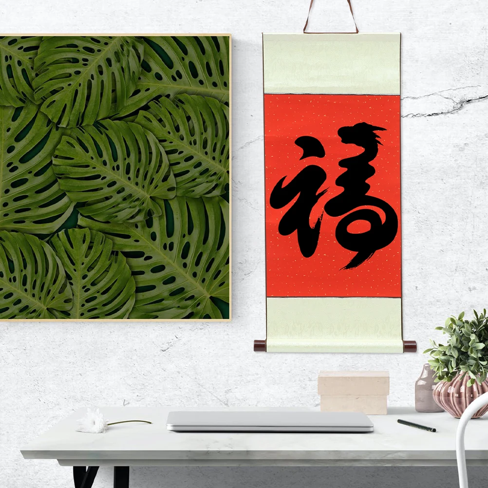 الحبر الأحمر يمتص التمرير المعلق الفارغ ورقة الخط الصيني التمرير للرسم فرشاة الكتابة إمدادات الخط #5