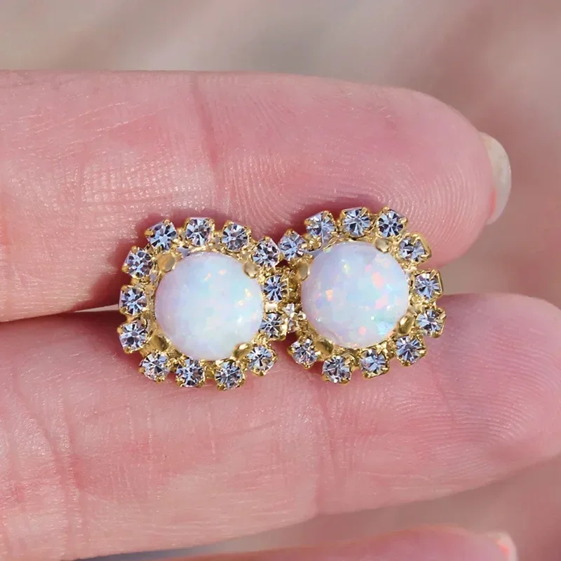 2026 Imitation of Australian Treasure Minimalist Earrings with Micro Inlaid Zircon Jewelry, Elegant and Exquisite Accessories