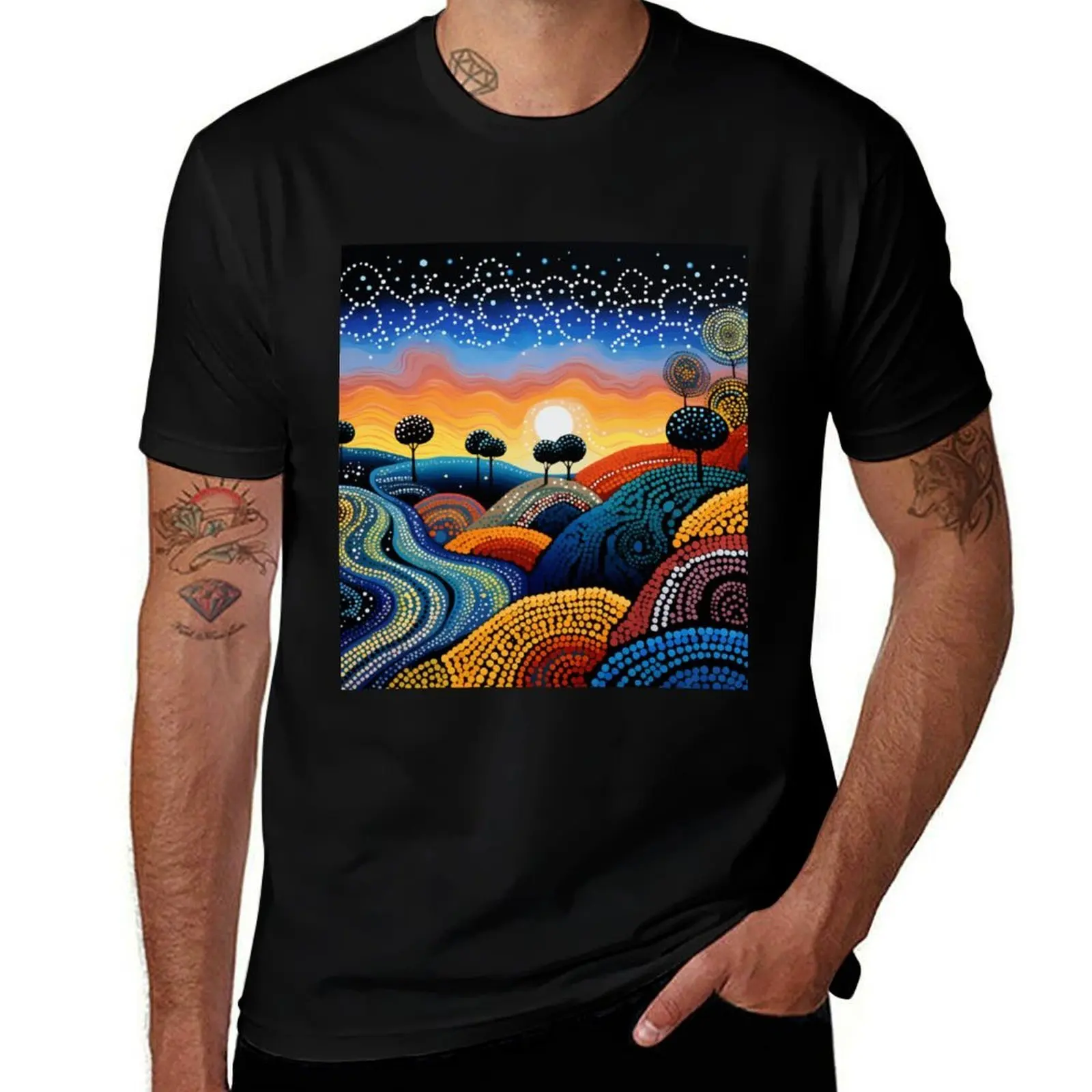 

Aboriginal Authentic Art - идеальные футболки с австралийской сельской местности, футболки с рисунком, тяжелые футболки для мужчин