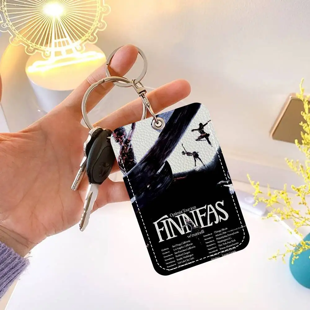 F-Finneas Singer Keychain Card Holders Keyring Bank Bus ID Credit Cards Key Ring Chains