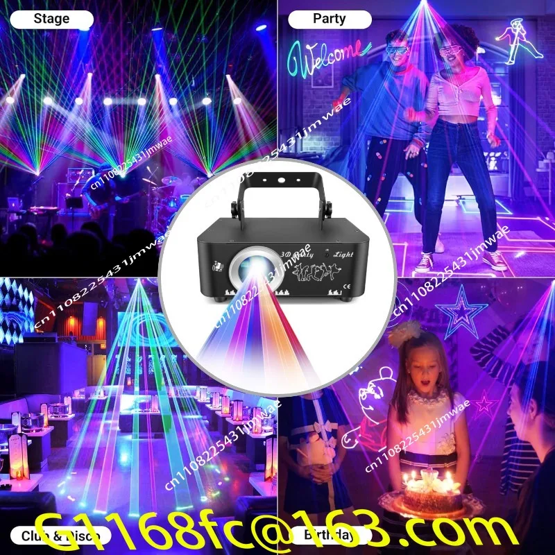 New 3D Full-color Animated Lights, Stage Beams, Cartoon Projection, KTV Bar, Bouncing, Disco, I Party Atmosphere Lights