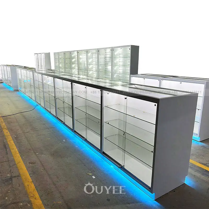 Customized-New Decoration Store Display Smoke Shop Display Rack Showcase Glass Smoke Shop