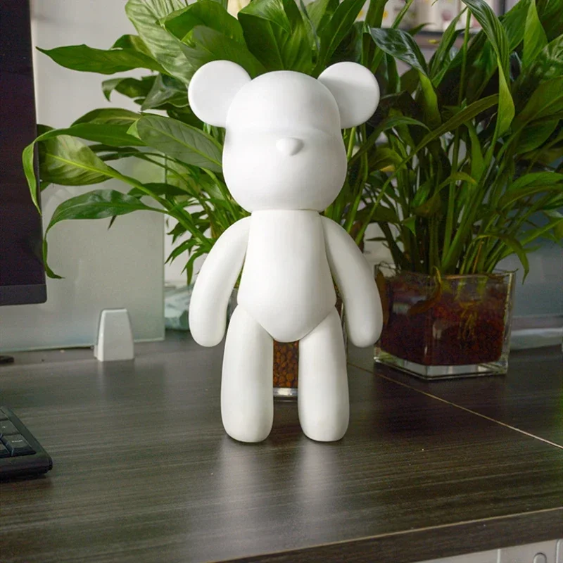 Popular DIY plastic diy teddy bear fluid painting,23,33,53,73,100cm bear brick figurine for fluid pour painting