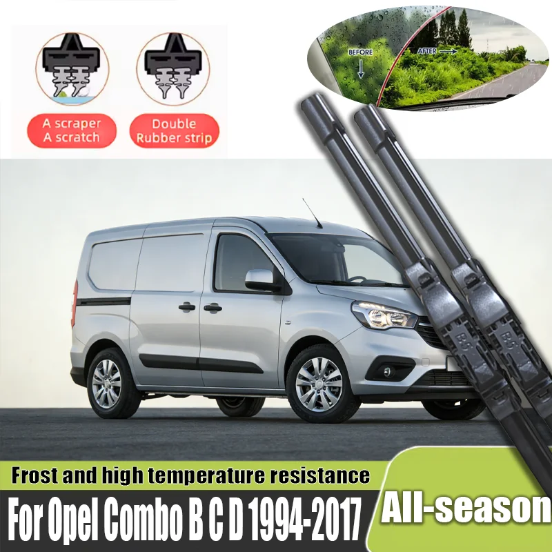 

2pcs Front Windshield Wiper Blades Windscreen Wipers For Opel Combo B C D 1994-2017 2008 2009 2010 2011 2012 2013 2014 2015 2016