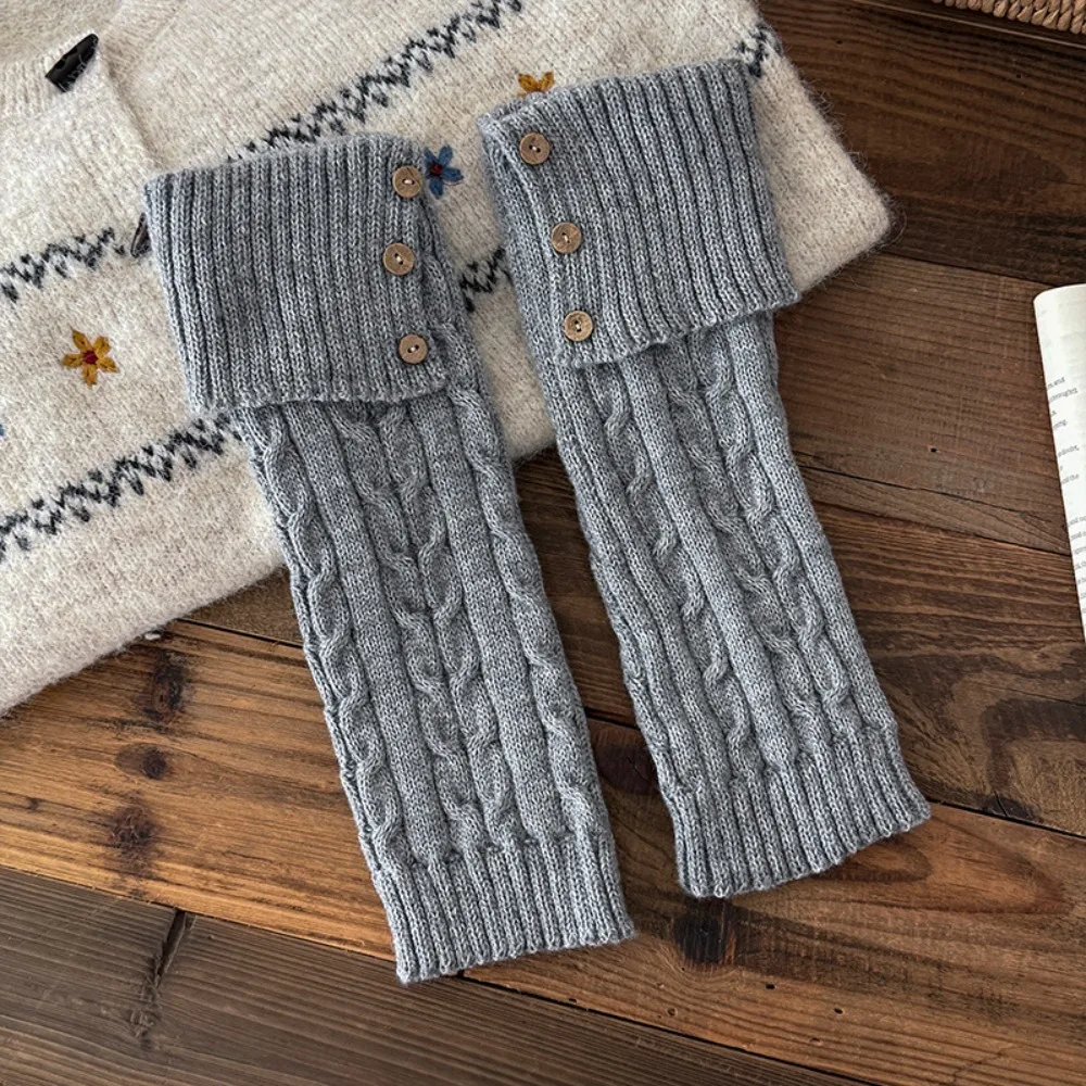Jk Harajuku Children's Leg Warmers Solid Color Sweet Knitted Foot Cover Kawaii Japanese Style Lolita Knitted Socks Winter