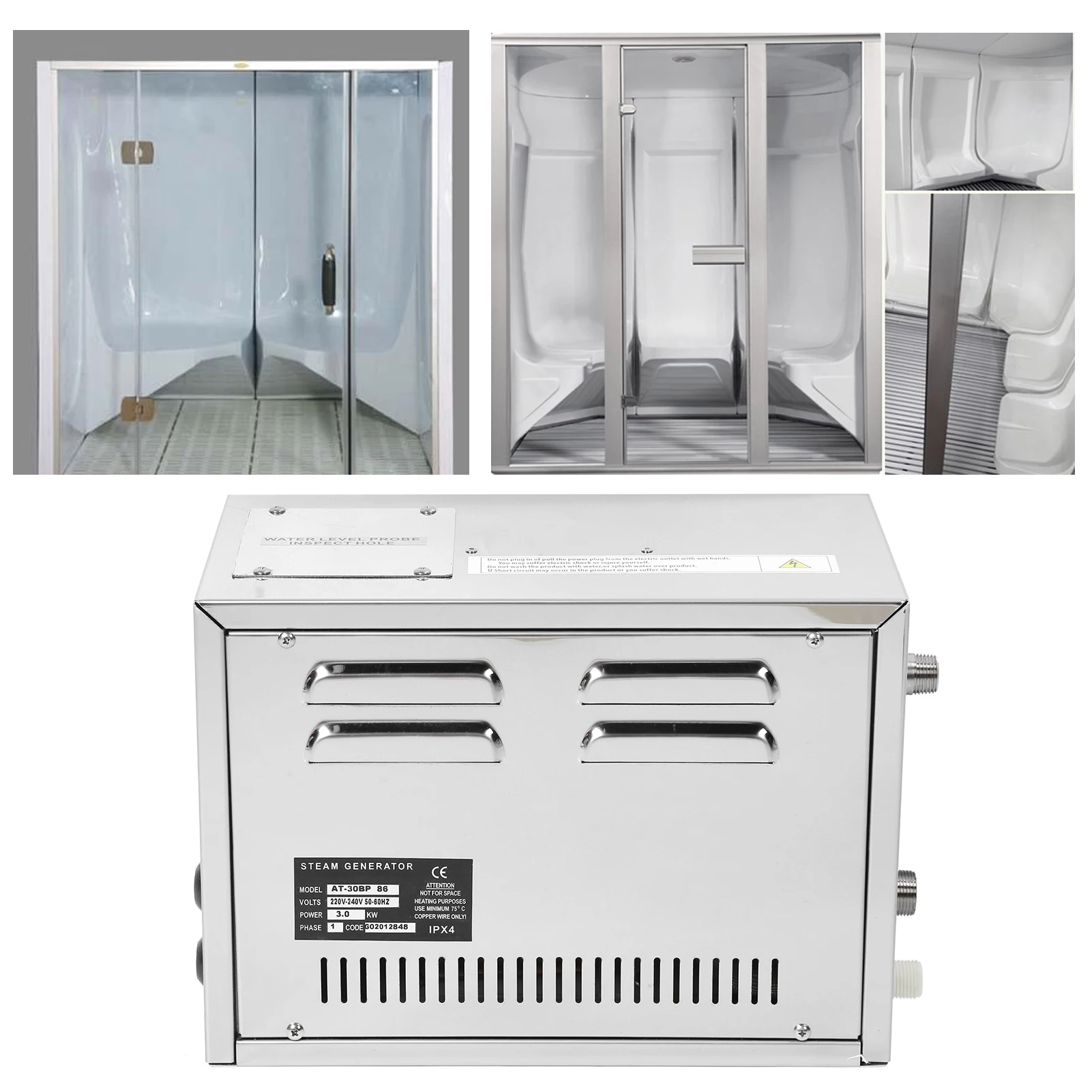 

3KW Steam Generator Bath Generator Automatic Descaling Home Steam Room Equipment Stainless Steel Bath Generator Steam Generator
