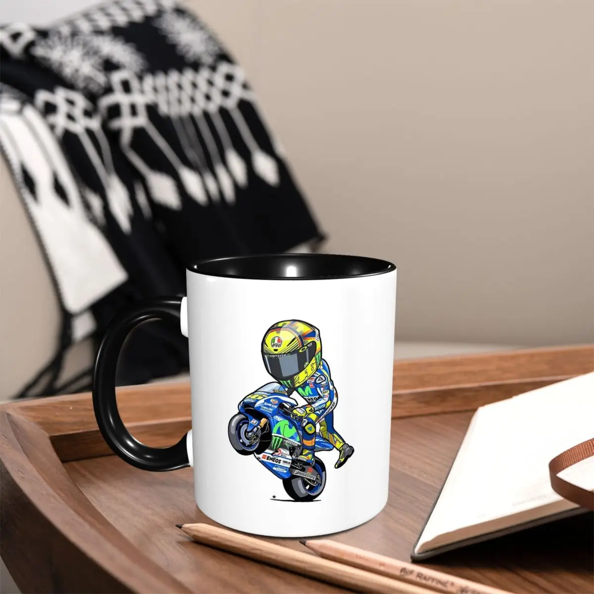 Motorcycle Racing Motor Rossi Mug Funny Ceramic Coffee Cups Tea Mugs Milk Cup Drinkware Gift for Woman Man