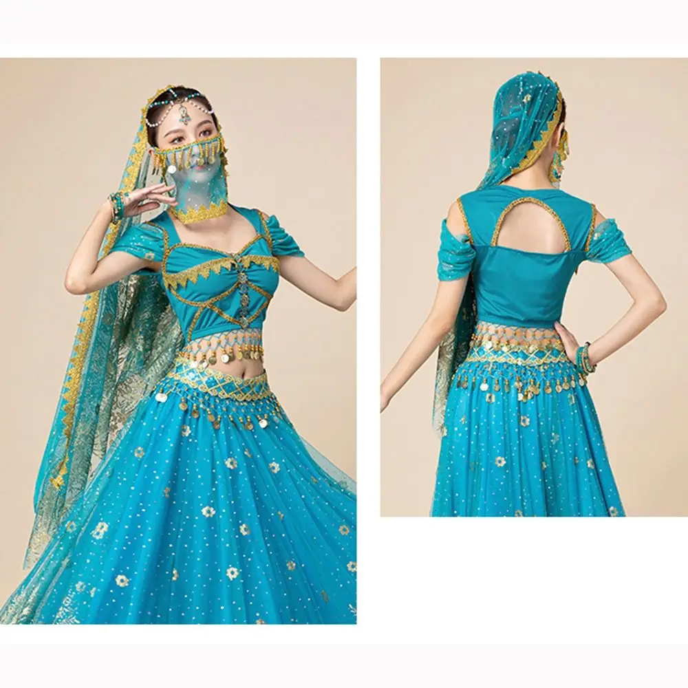 Mesh Flower Pattern Headwear Performance Prop Dance Performance Accessories Belly Dance Headscarf Indian Dance Headdress