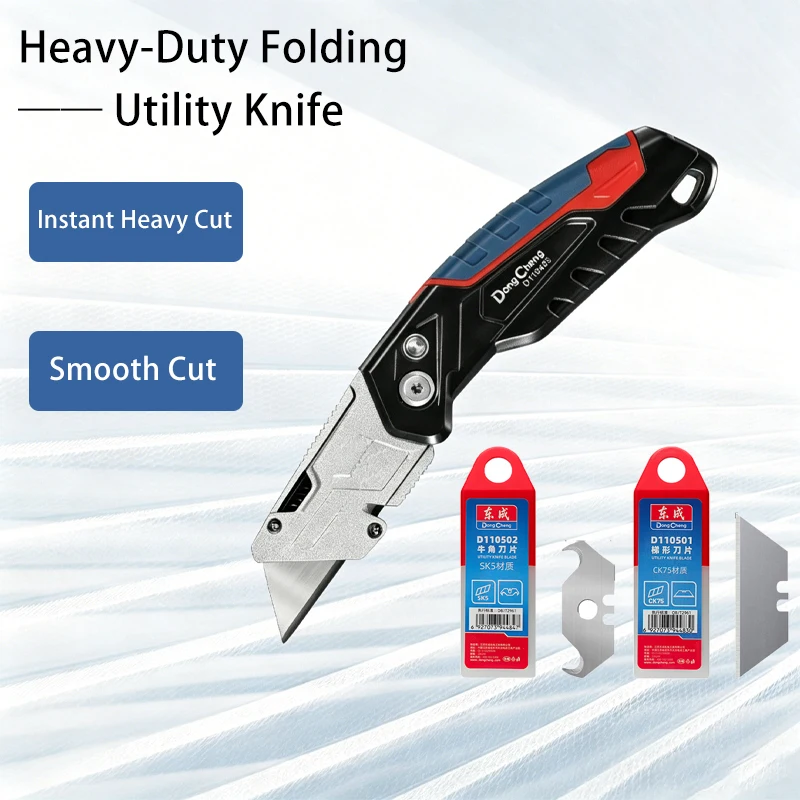 Industrial Folding Utility Kf SK5 CK75 0.6mm 3 Position Aluminum Box Cutter Heavy Duty Trapezoid Horn Construction Cutting Tool