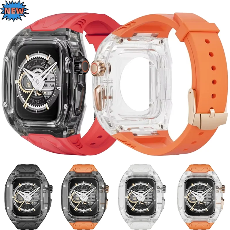 

Integrated TPU Case+Strap For Apple Watch Ultra 49mm 10 46mm All-inclusive Protective Shell For iWatch 9 8 7 6 5 4 SE WristBand
