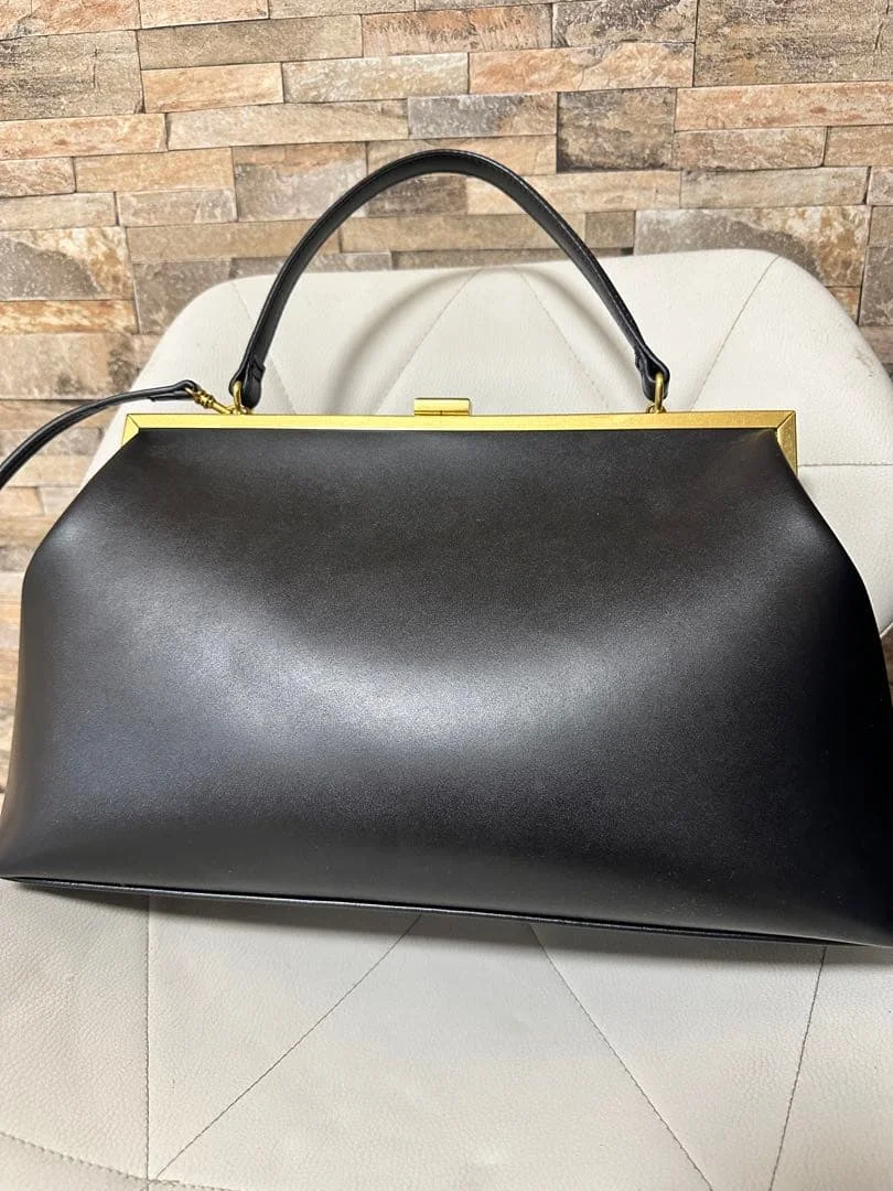 Lost in Vintage Handbag Pasticcino Bags Top Handle Kiss Lock Frame Satchel 35x22x10cm  with Kiss Lock Leather Clutch with Clasp