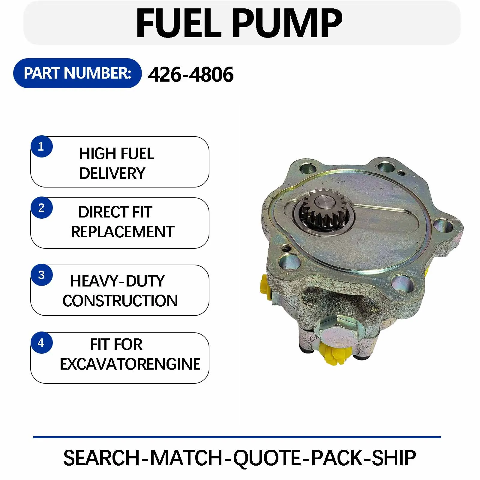Oil pump 426-4806 4264806 For Caterpillar CAT 553C 2470C Wheeled Logging And Stacking Machine