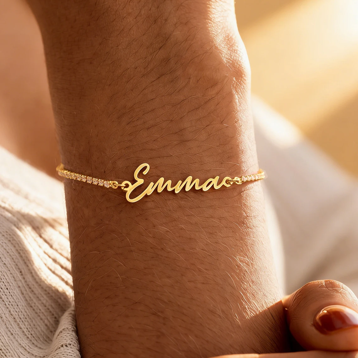 

Personalized Custom Name Bling Zircon Chain Bracelet for Women Kid Stainless Steel Customized Name Bracelet Couples Jewelry Gift