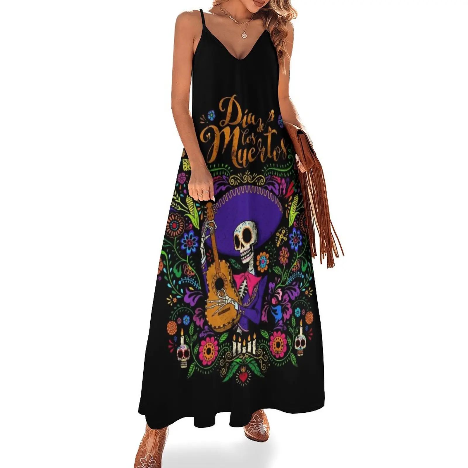 

DIA DE LOS MUERTOS Sleeveless Dress dress women summer summer dress