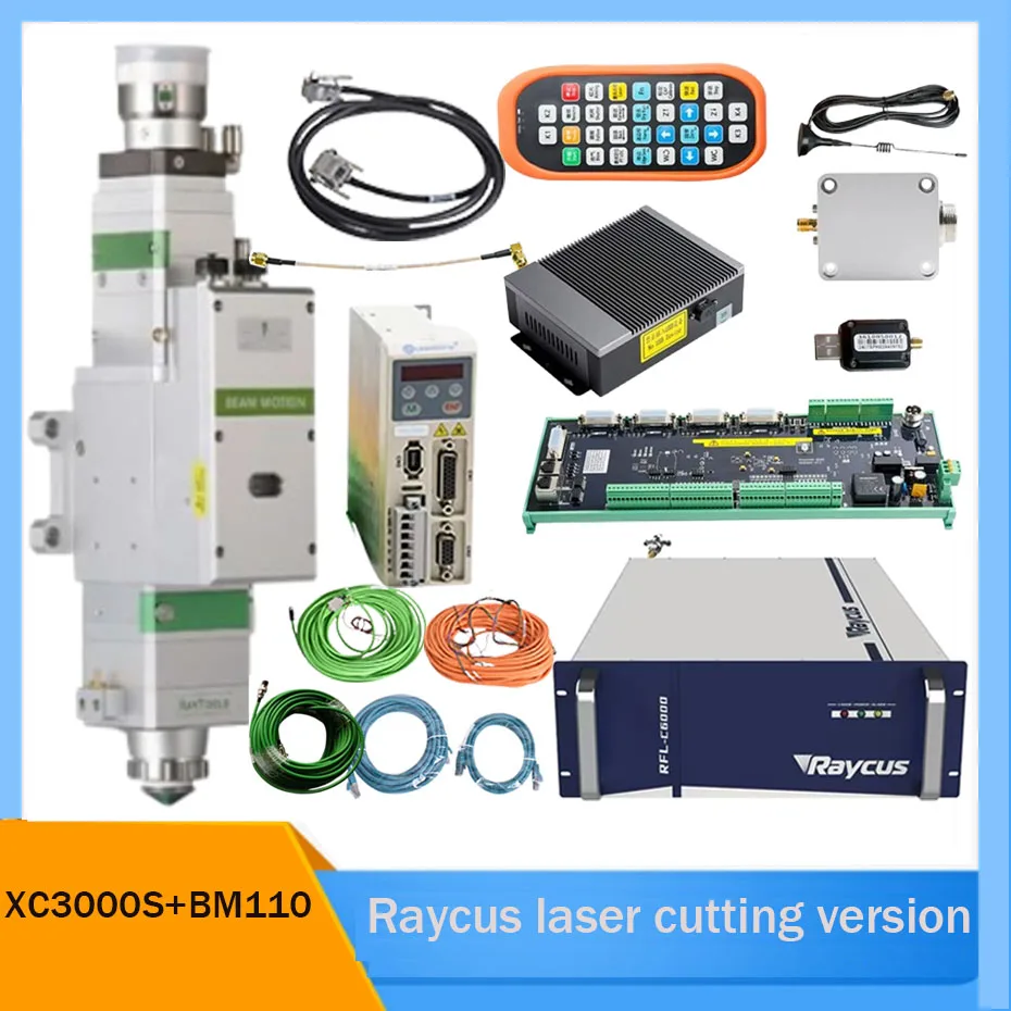 Raycus laser source Chuangxin MAX laser source cutting version, laser system XC3000S cutting head BM110, Hechuan servo 750W400W