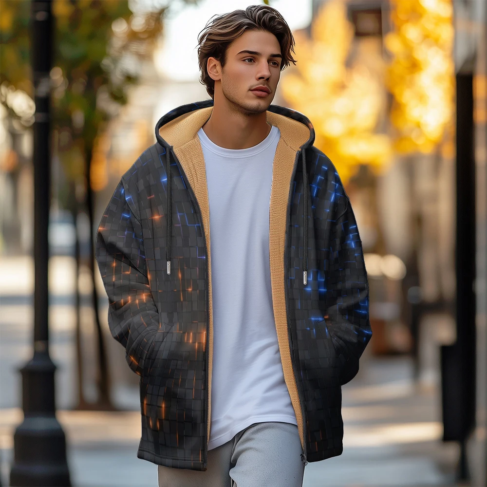 Veste Rembourrée en Coton pour Homme, Vêtement d'Hiver, avec Fermeture Éclair, Poche en Plume, Nouvelle Collection