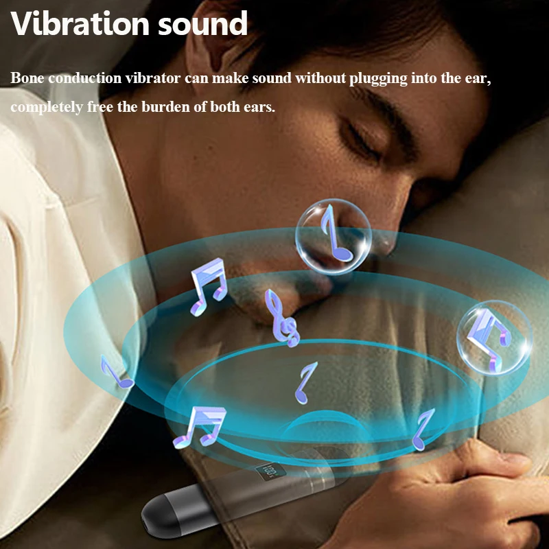 Under Pillow Sleep Aid Bluetooth Speaker Mini Bone Conduction Soundbar Music Player Built-in 32GB TF Card Support Timed Shutdown