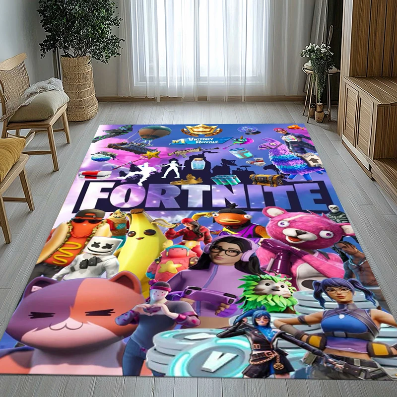 

Коврик для гостиной Game F-Fortnite Gamer Cartoon, нескользящий, мягкий, для спальни, детской игровой комнаты, дивана, домашнего декора, придверный коврик, подарок