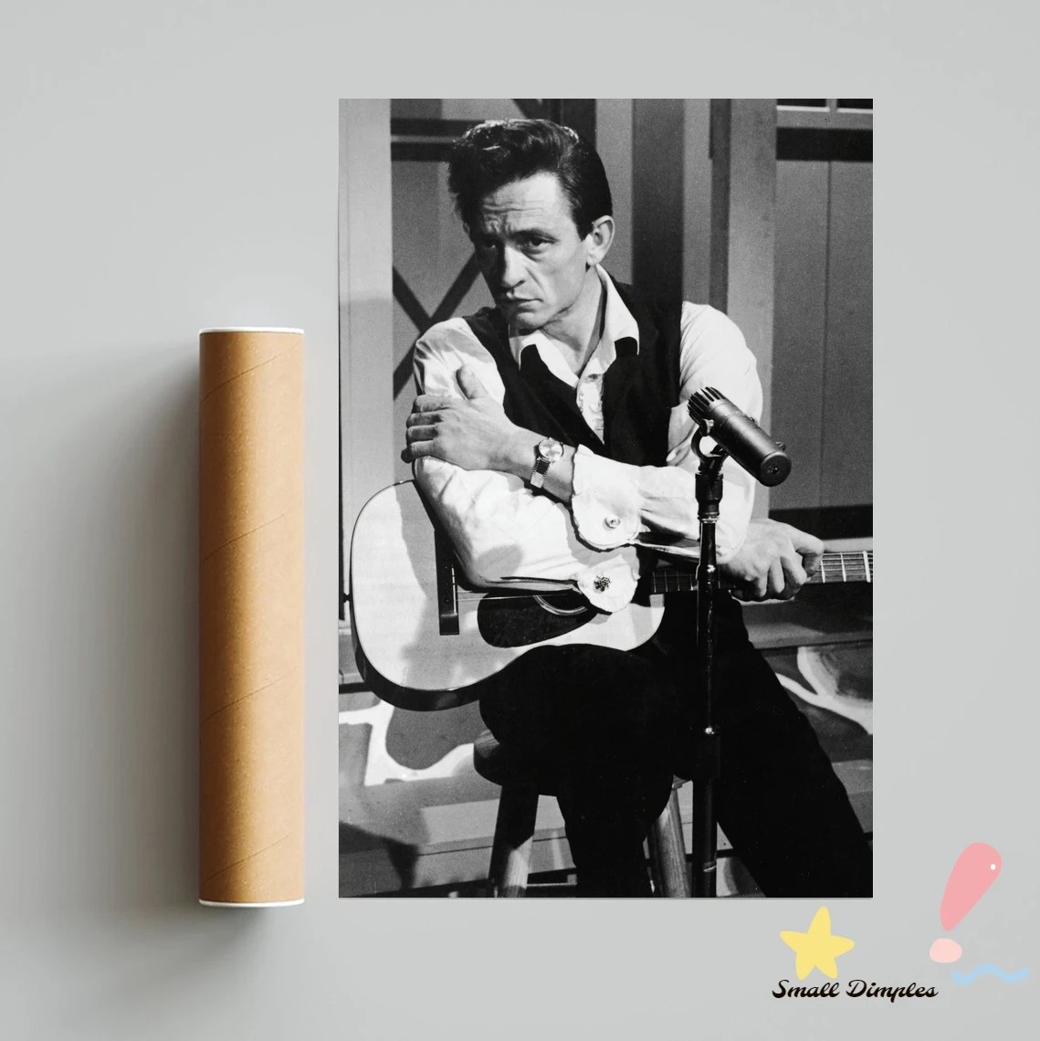 Johnny Cash Music Star Poster Canvas Art Print Home Decoration Wall Painting ( No Frame )