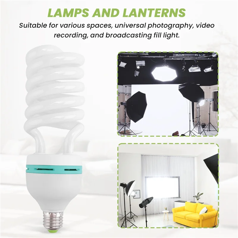 A93Z 105W (525W Equiv) 5500K Fotografía Luz diurna E27 Montaje Bombilla CFL