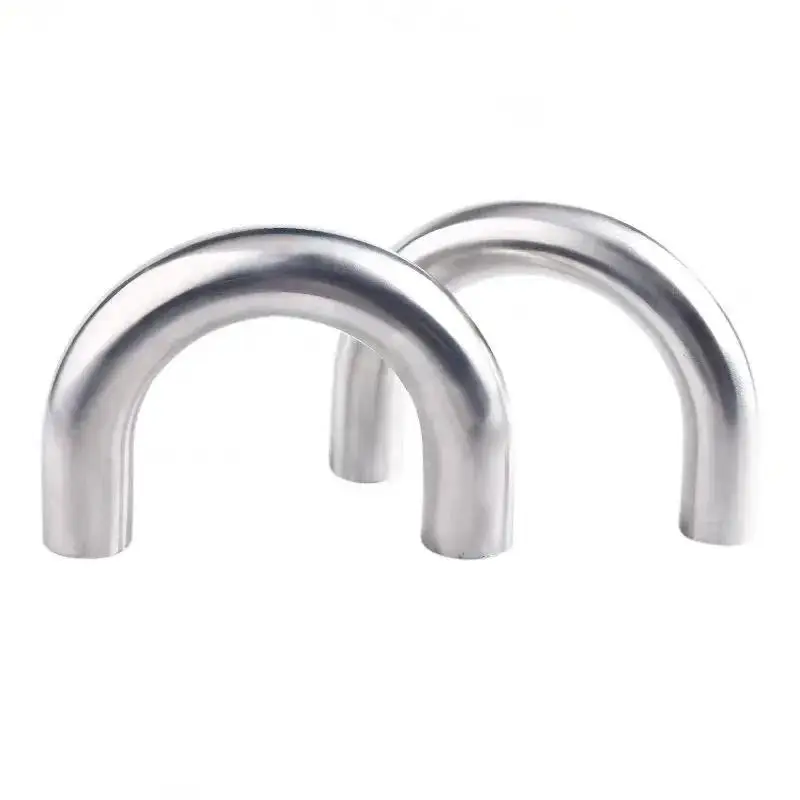 Tube O.D 38mm 45mm 51mm 57mm 304 Stainless Steel Sanitary Weld 180 Degree Bend Elbow Pipe Fitting For homebrew Dairy Product