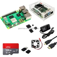 Raspberry Pi 5 4-piece Set 8GB RAM Development Board Back Housing Cover Case Accessories Kits Active Cooler Power Supply Pi5 4G