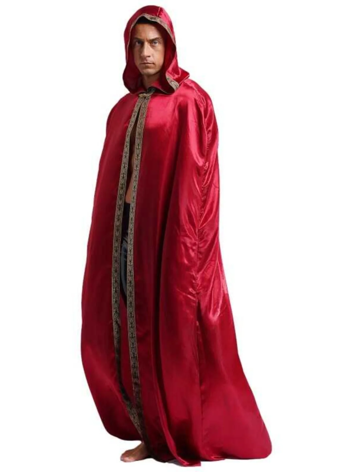 Kostium na Halloween, przebranie czarodzieja, szata do odgrywania ról, występ sceniczny, płaszcz dla dorosłych, materiał poliestrowy, tradycyjny chiński...