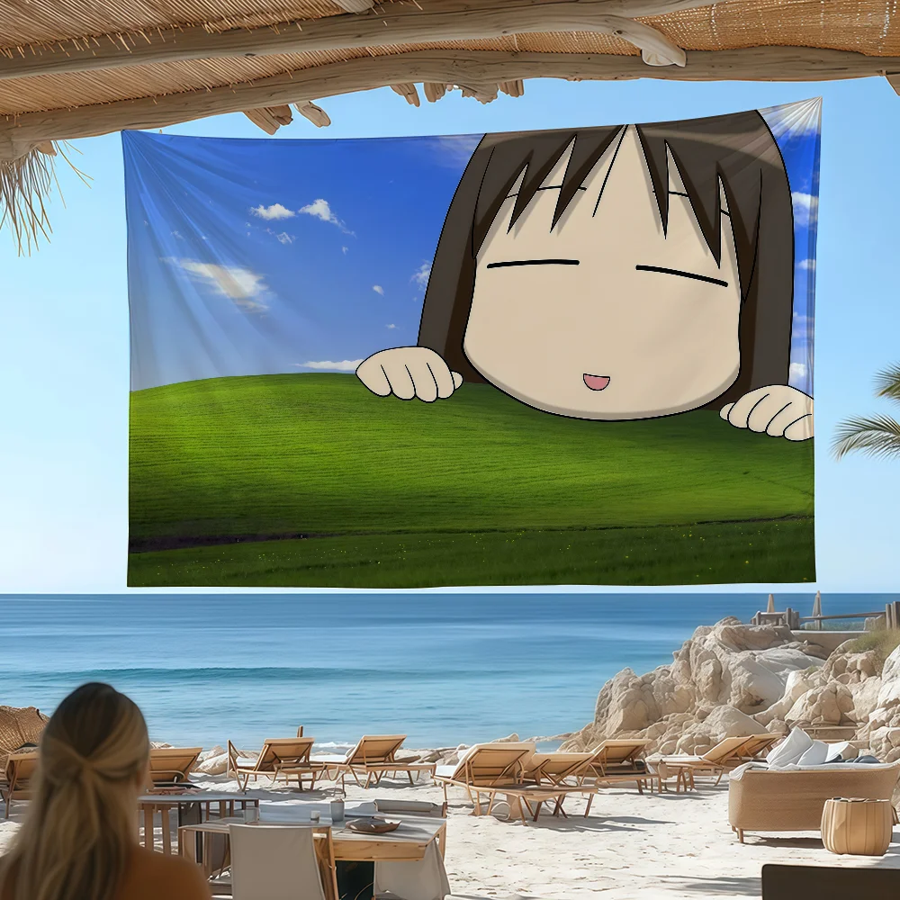 أنيمي Azumanga Daioh Osaka Ayumu لطيف مضحك العلم مخصص التخييم حديقة ديكور خلفيات الحفلات جدار الفن هدايا الأسرة