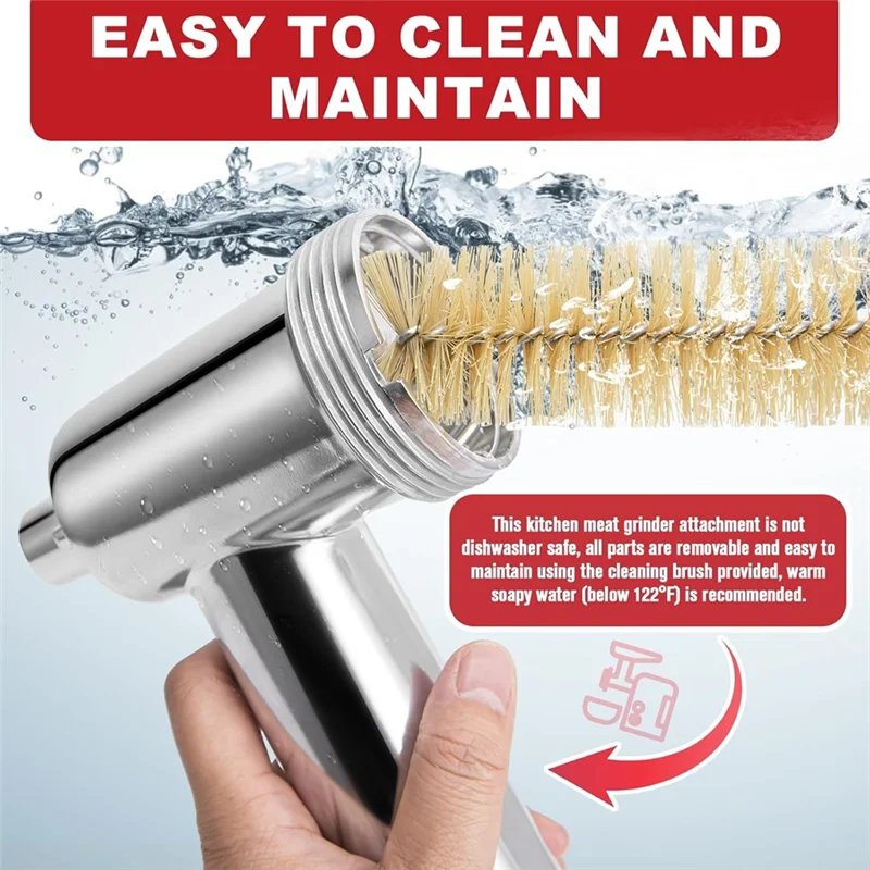 

EYFL-Meat Grinder Attachment For Kitchenaid Stand Mixer Stainless Steel Meat Grinder Accessory Knife Net Blade Combination