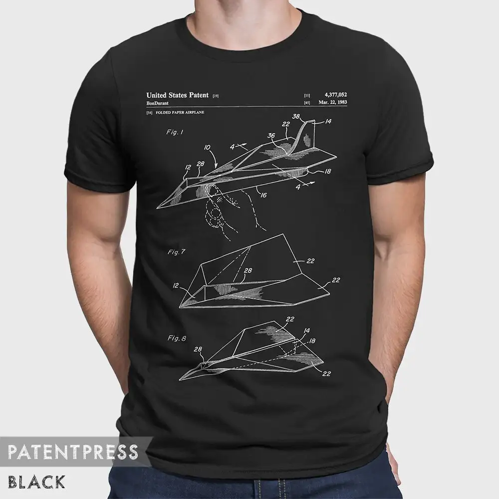 Paper Airplane Patent T Shirt For Aerospace Engineer Aviation Graduation Plane Origami P503