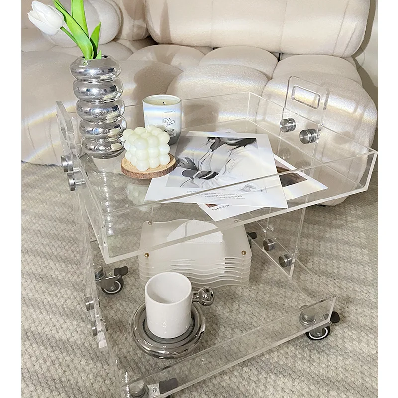 

ide table, acrylic home use, trolley combination, corner table living room rack, mobile coffee table bedside table