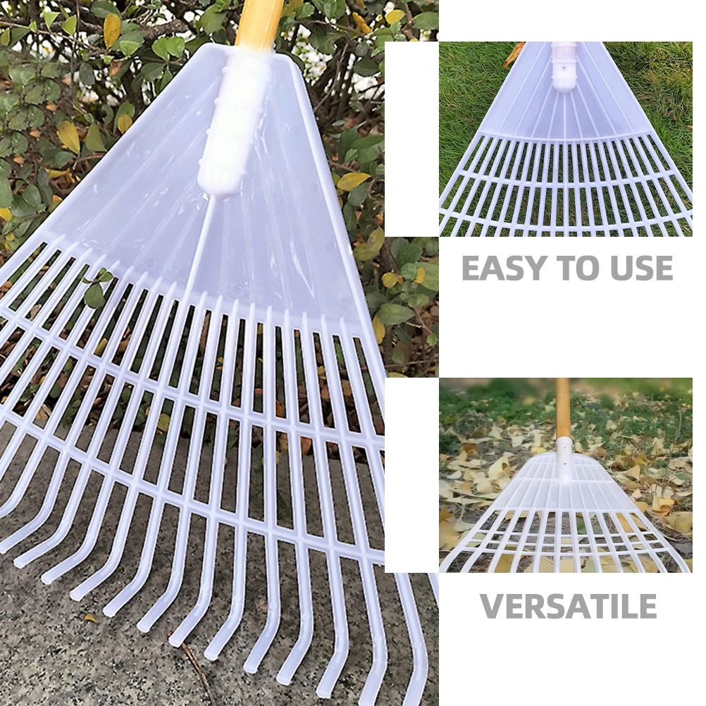 

Plastic Leaf 21 Teeth White for Gardening Yard Plastic Rake Lawn Cleaning Efficient Debris Removal Lightweight