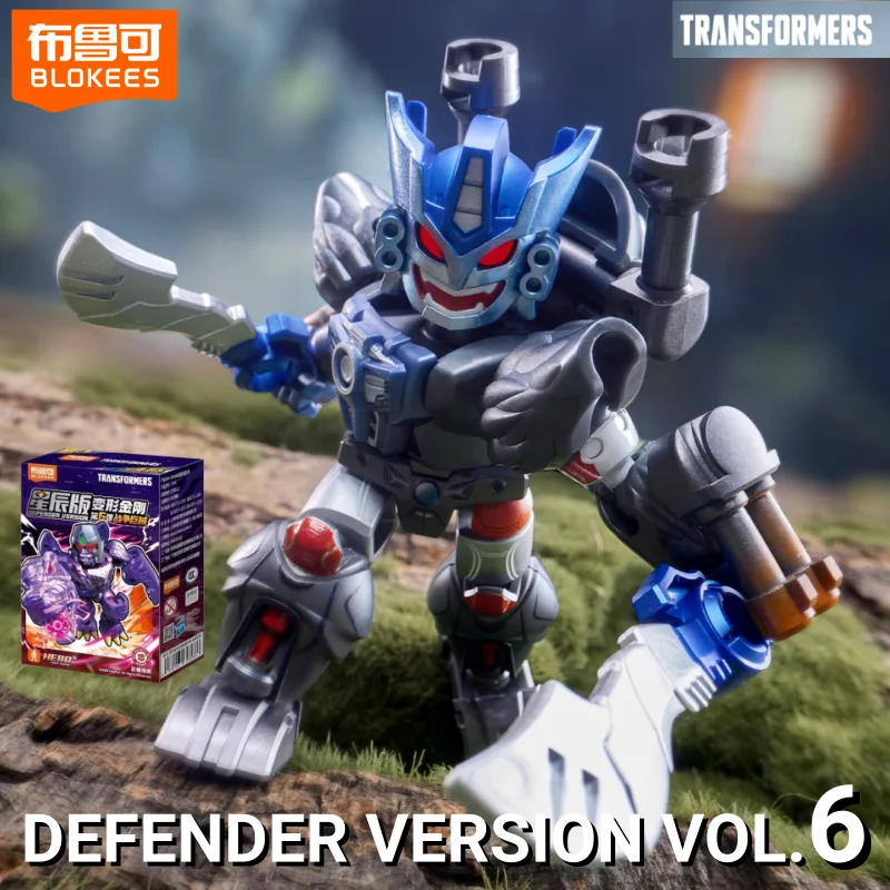 HOT BLOKEES Transformers Defender Version 6 Beast Wars Blind Box Action Figures Optimus Prime Megatron Collectible Model Gift