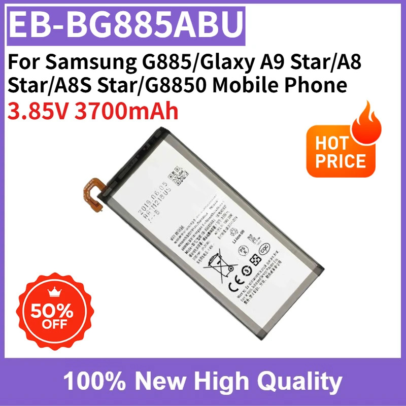 

High Capacity 3.85V 3700mAh EB-BG885ABU Rechargeable Battery For Samsung G885/Glaxy A9 Star/A8 Star/A8S Star/G8850 Mobile Phone