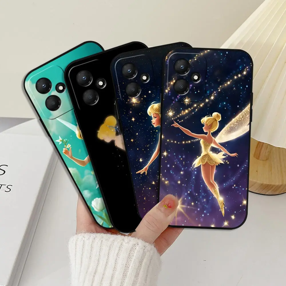 Cartoon Disney Tinker Bell Phone Case For Infinix HOT 50 30 30I 20 20S 20I 12 11S 11 10 10S 10I 9 Play Black Soft Silicone Cover