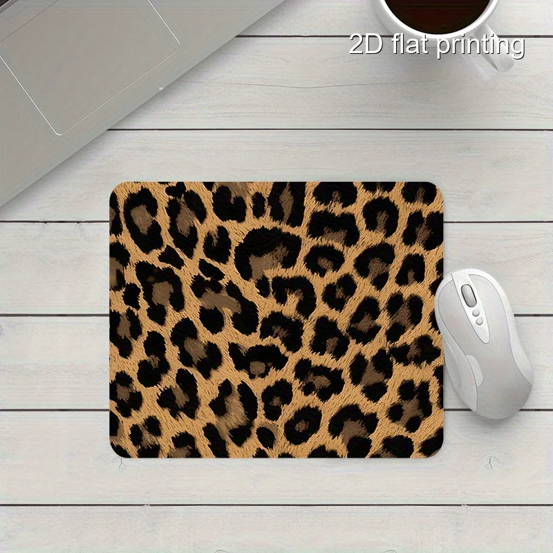 The leopard print square mouse pad and anti-slip rubber office desk pad are suitable for use in offices and by gamers