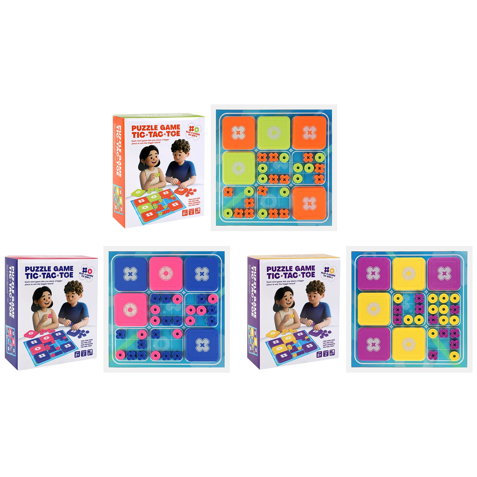 

Tic Tac Toe Bolt Game Original 3-in-1 Handheld Puzzle Game Travel-Friendly Board Game Set for Kids and Adults