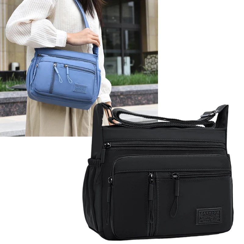 

Women's Multi-Pocket Crossbody Bag – Durable Waterproof Nylon Shoulder Messenger for Work & Travel