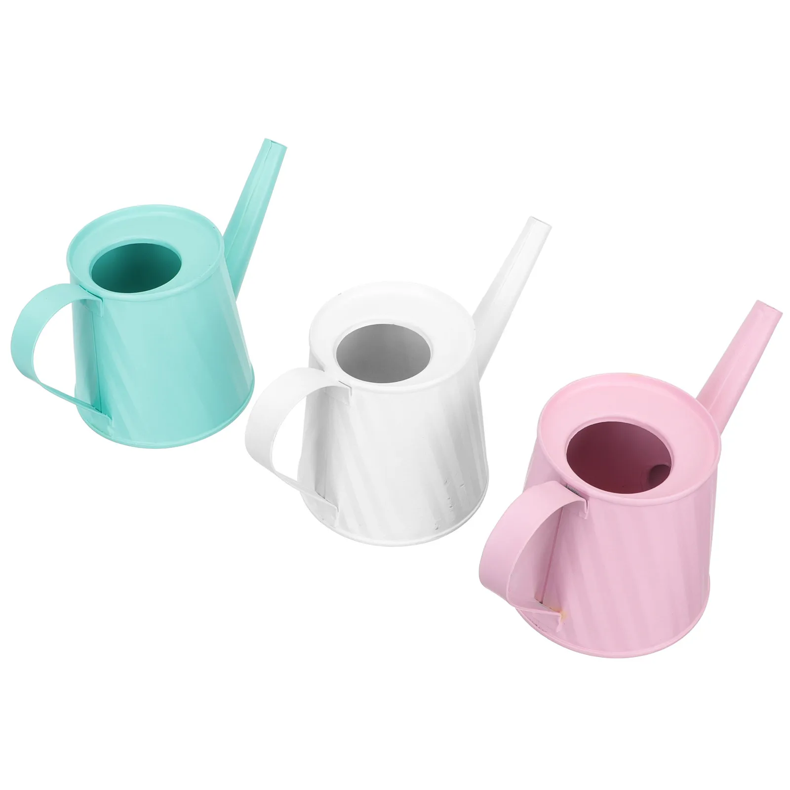 

3Pcs Small Iron Watering Can Shape Flower Pots Creative Mini House Decor Item for Indoor Outdoor Use Children Watering Pot