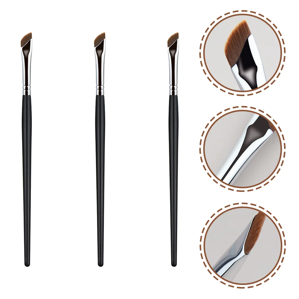 

3 Pcs Eyebrow Brush Eyeshadow Applicators Flat Eyeliner Precision Concealer Set Artificial Fiber under