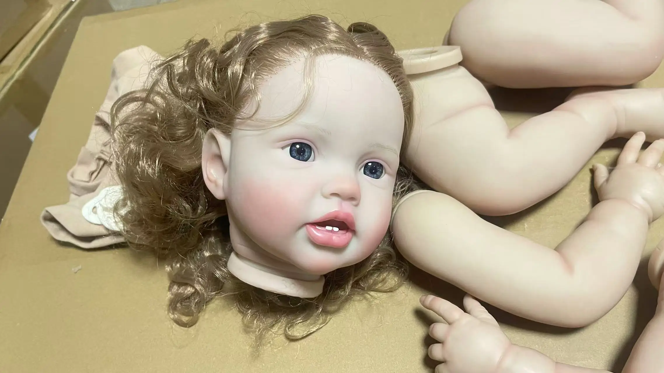 NPK 24 インチ手作り未完成リボーン人形パーツリボーンローティリアルな BebeDIY キット手根毛付き