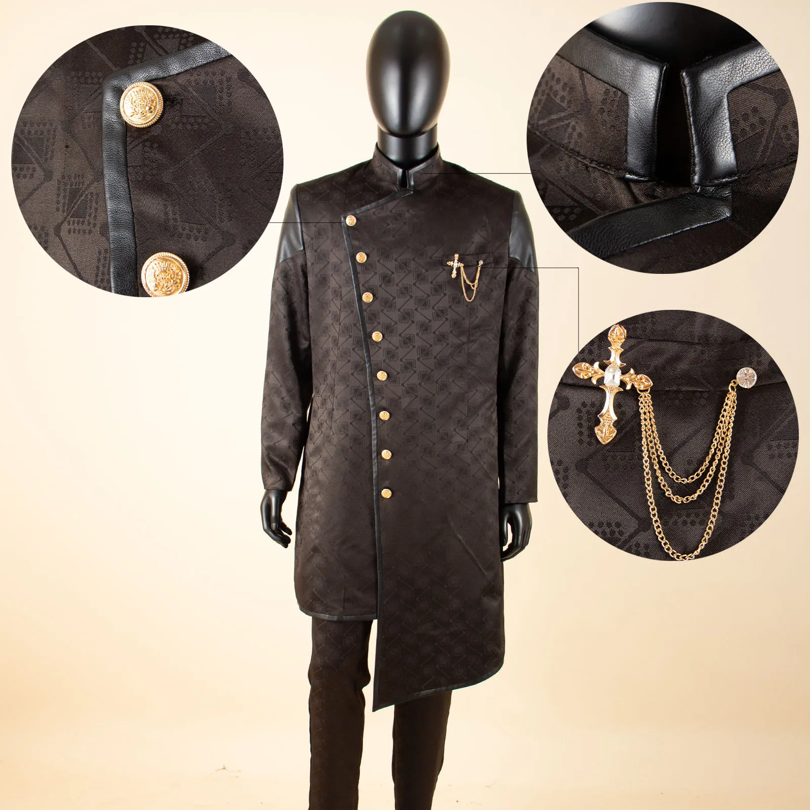 African Suit for Men Traditional Wedding Bazin Riche Attire Custom Business Attire Fashion Jacket Coat Pants Set Party  2416080