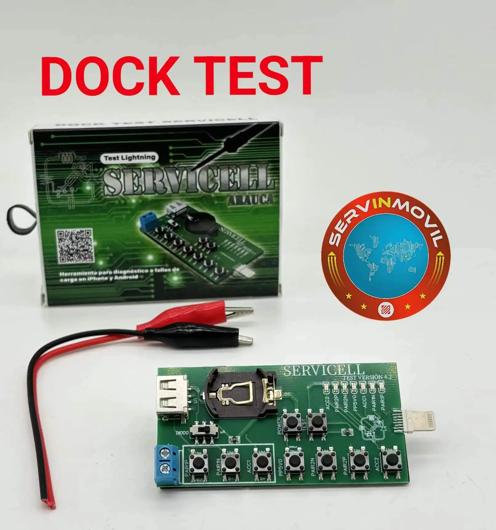 Servicell-aracua DOCK TEST No Need To Disassemble Portable Continuous Built-in LED Diagnostic Tool