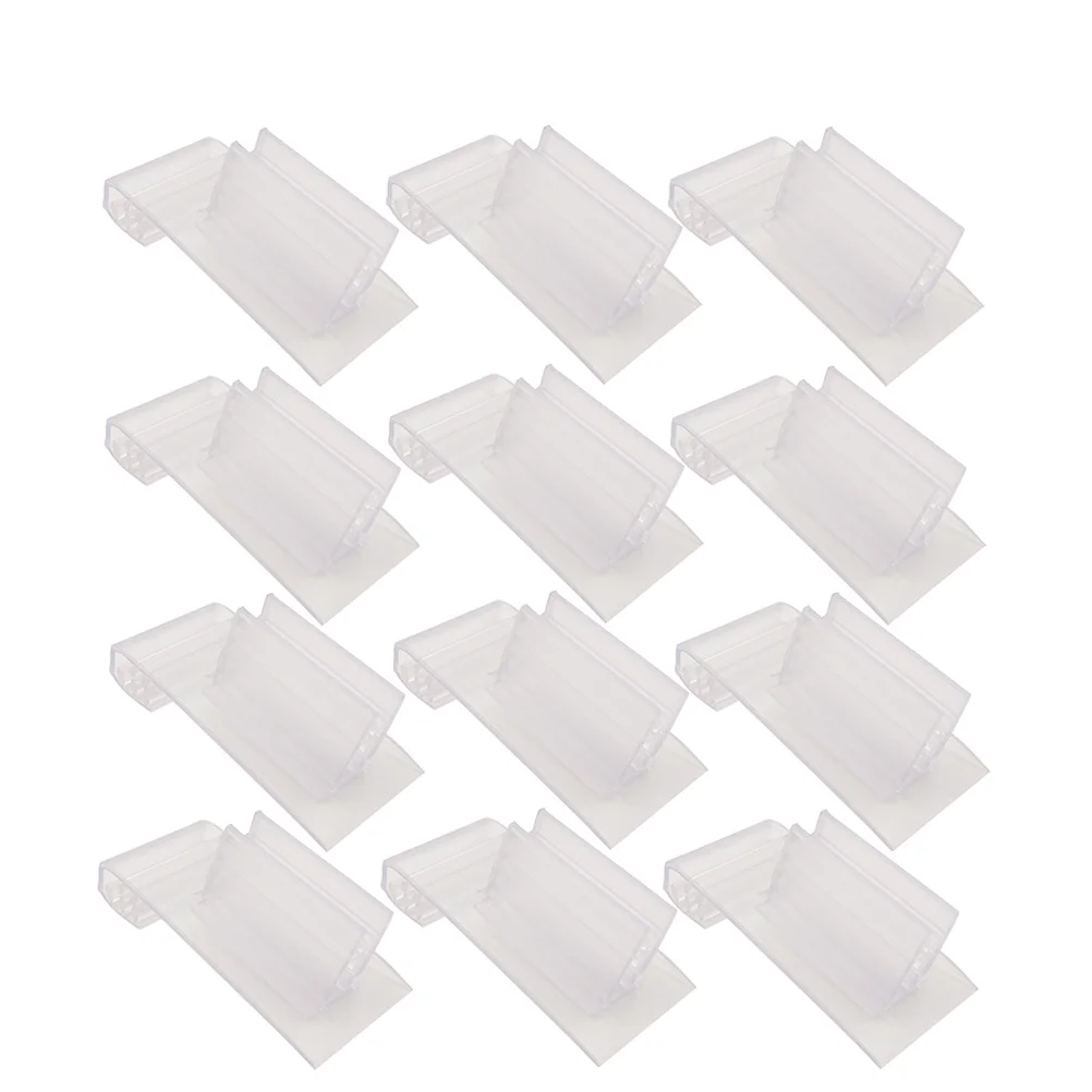 

20 Pcs Transparent Clamp Label Holder Tooth Cassette Advertising Folder Rack Clip