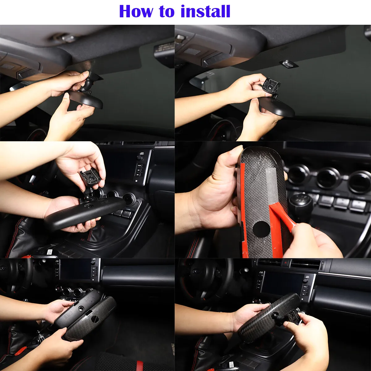 

Carbon Fiber Interior Rearview Mirror Cover For Toyota GR86 ZN8 Subaru BRZ ZD8 2022-2026 Mirror Decorative Shell Accessories