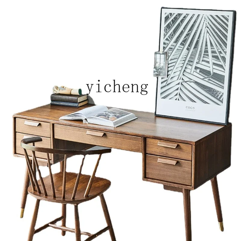 

Xl Solid Wood Desk 1.4 M Nordic Computer Desk Multi-Drawer Study Desk Household Minimalist