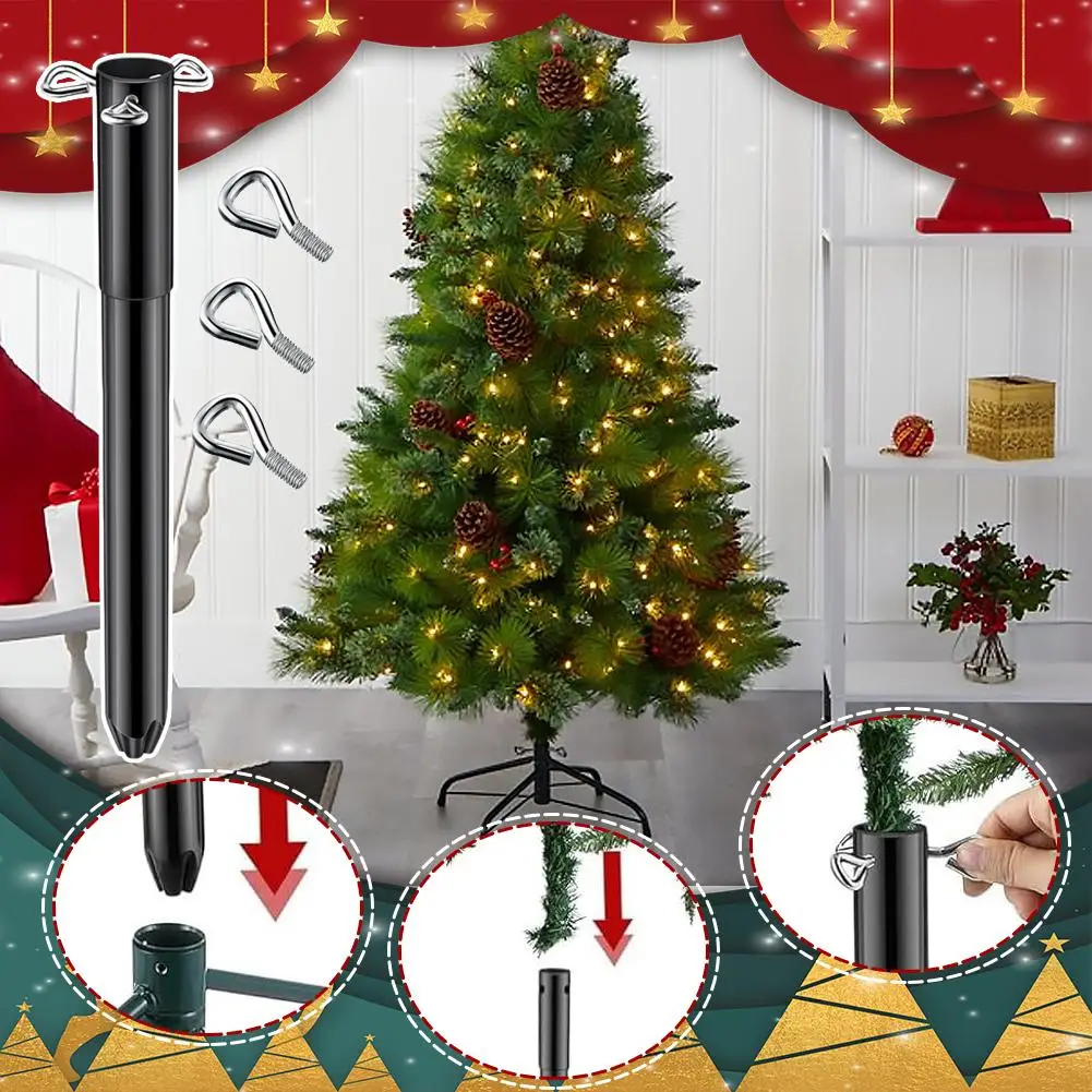 1/2/3Pcs Christmas Tree Height Extender Christmas Tree Riser Platform Fits 0.5-1.25 Inch Tree Poles With 3 Fixing Screws