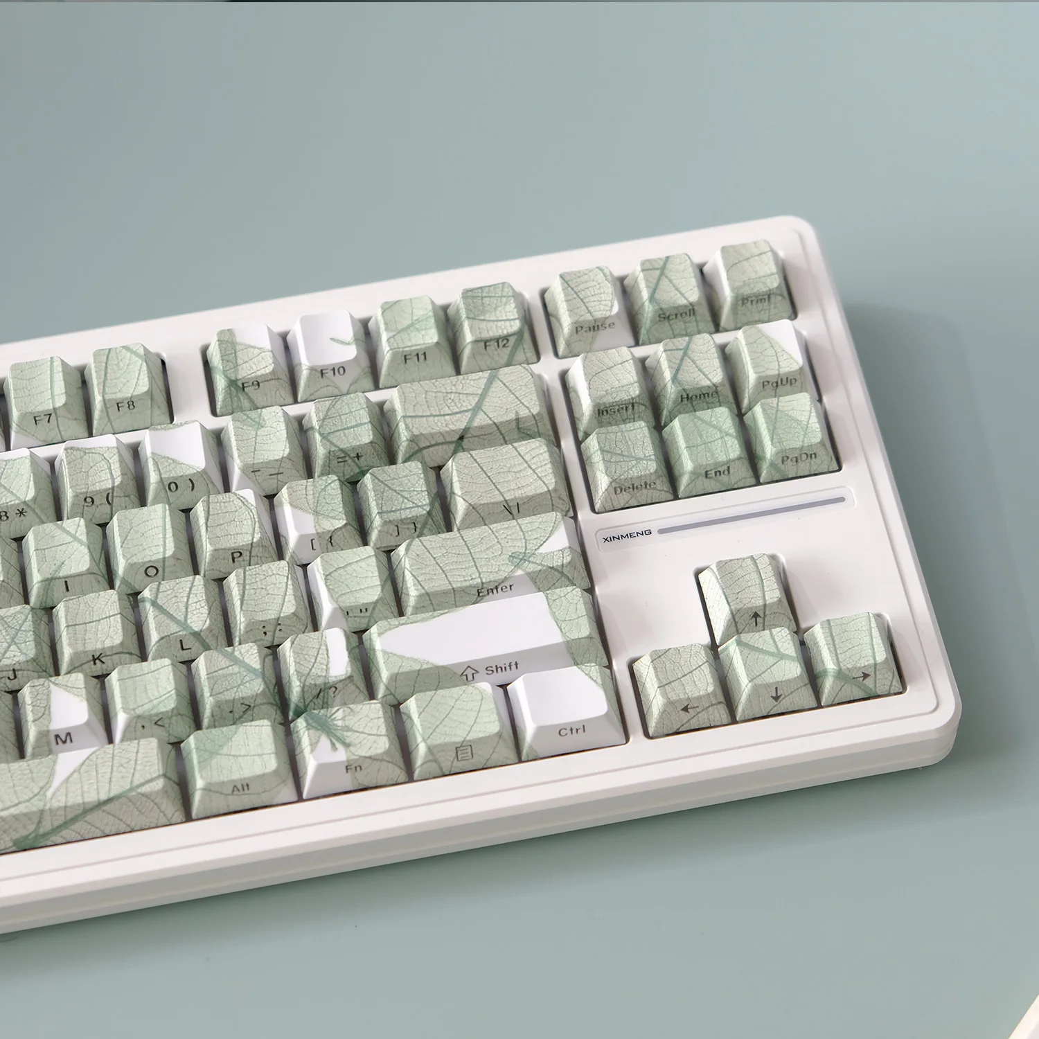 135 Keys Leaf Theme PBT Double Shot Keycaps Side Print Shine Through Cherry Profile Keycaps for DIY Game Mechanical Keyboard Cap view 3