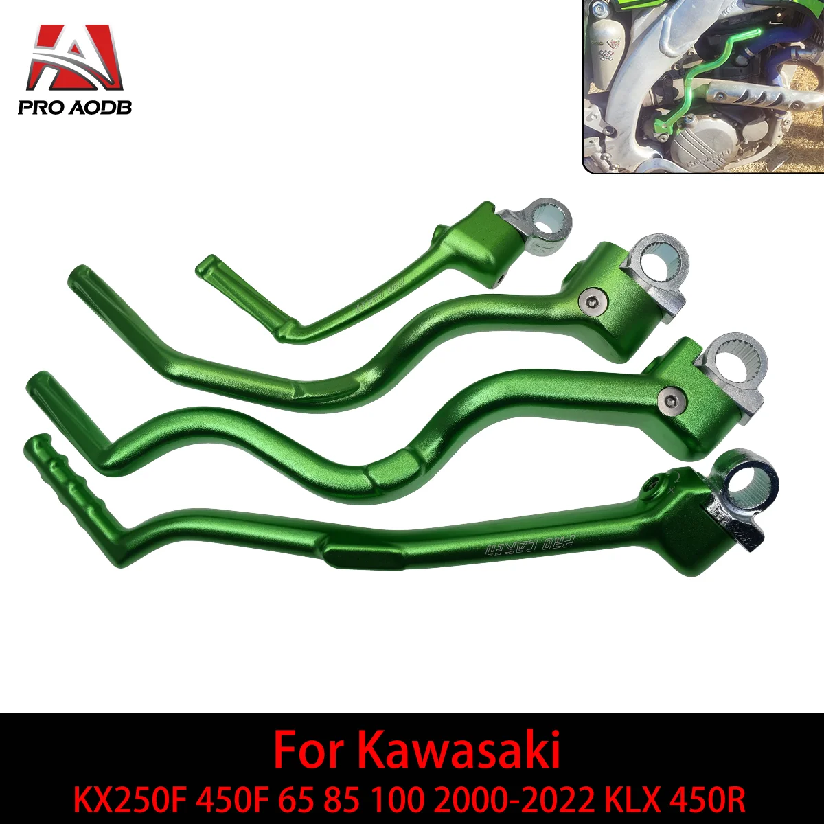 

Motorcycle CNC Aluminum Forged Kick Start Starter Lever Pedal For Kawasaki KX85 KX100 KX250F KX450F KLX450R Universal parts