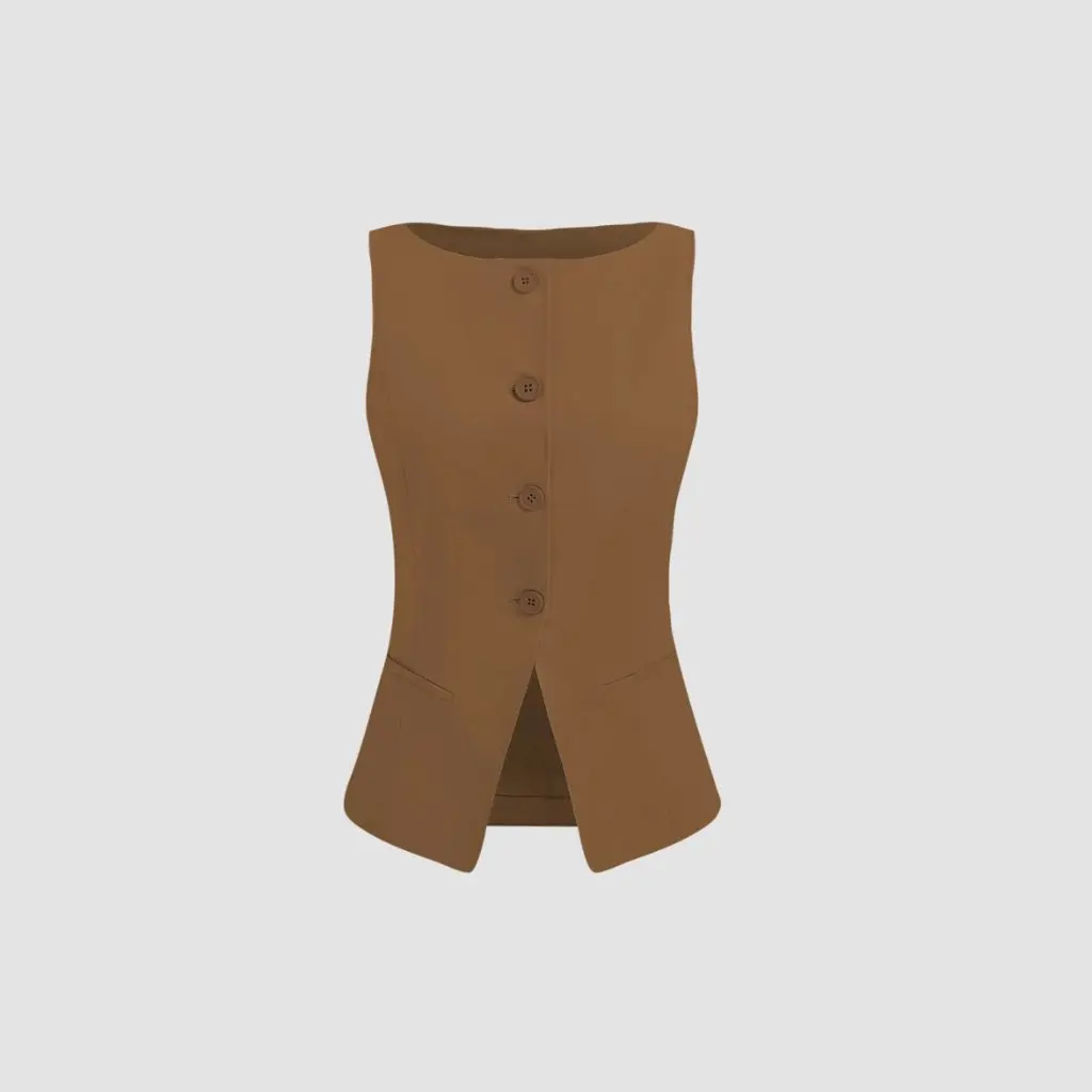 

European And American Women's Fashion Solid Color Slim Fit Vest Exclusive Best Selling Commuter Style